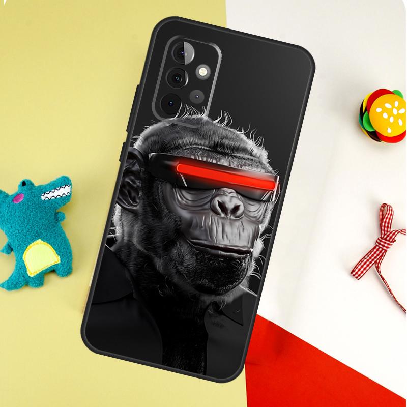 Забавный думающий обезьяна с чехлом для наушников для Samsung Galaxy A54 A34 A24 A14 A12 A22 A32 A42 A52 A72 A52S A51 A71 A13 A53 Чехол