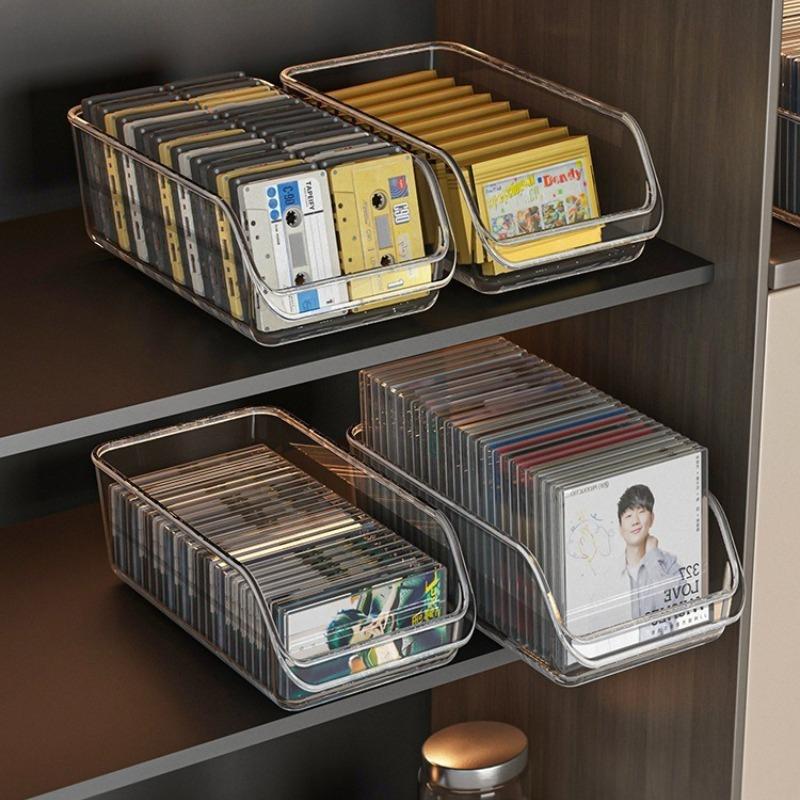 Desktop Album Storage Box Display Box Storage Box Disc Tape Organizer Bla Vinyl Record Storage Ra Plastic Material organizadores