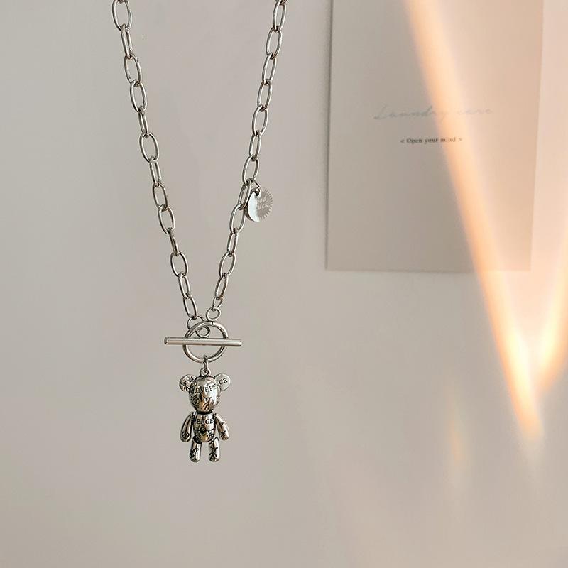 Цепочка для свитера женская осенне-зимняя длинная подвеска в виде медведя с двойным набором аксессуаров для свитера