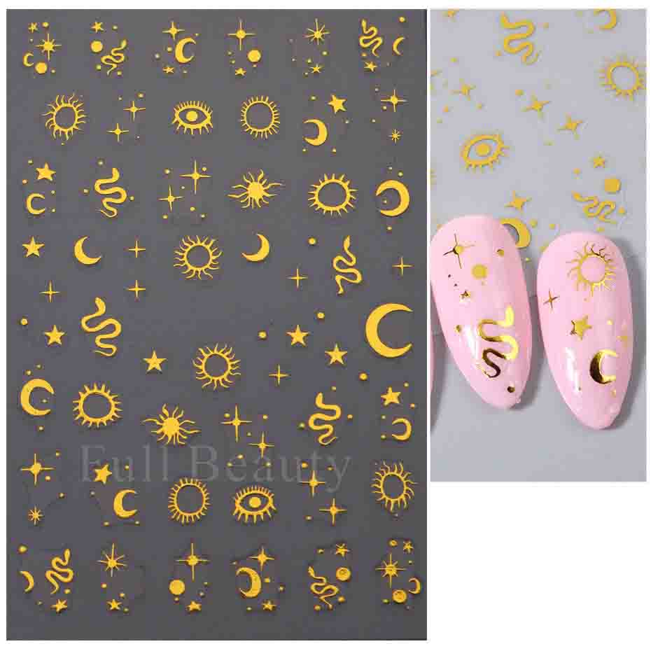 Лазерные наклейки для ногтей, бабочка, сердце, звезда, дизайн, клейкие слайдеры, наклейки для дизайна ногтей, маникюрные украшения