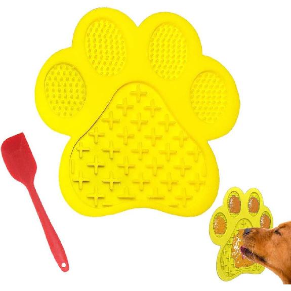Dog Licking Mat for Anxiety Peanut Butter Slow Feeder Bowls Licking Pad with Strong Suction to Wall for Pet Bathing,Grooming,and Dog Training (Red)