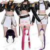 Demon Hunters Rumi Zoey Mira Cosplay Costume Wig Black Stage Performace Suits Kpop Idol Role Play Halloween Carnival Outfits