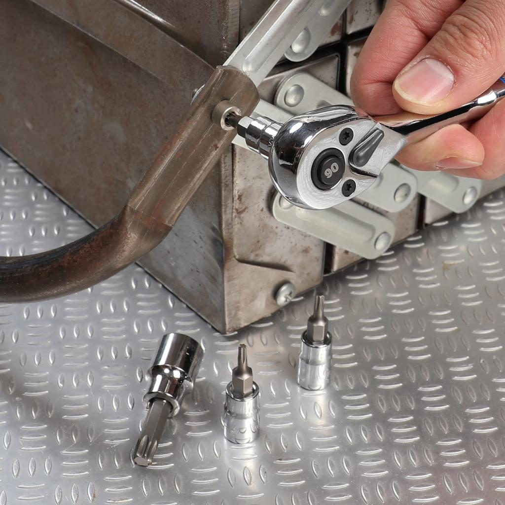 WORKPRO Torx Bit Socket Set Torx Wrench Drive Angle 13 Piece Set 6.35mm 9.5mm 12.7mm