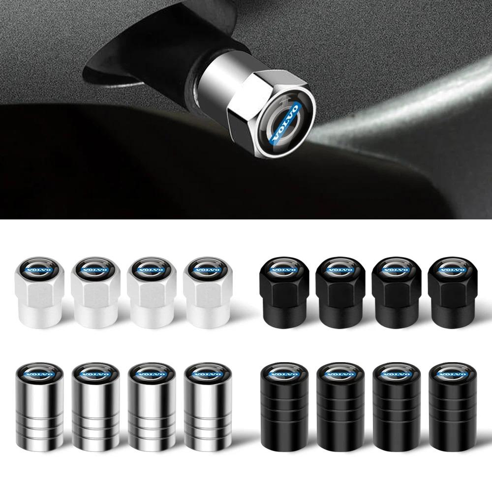 4PCS Metal Valve Caps For Volvo XC60 XC40 XC90 S60 S90 V60 V90 EX30 EX90 XC70 C40 EM90 Car Tire Stem Caps Auto Accessories