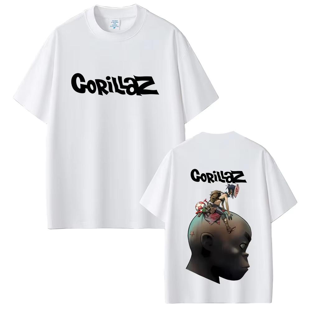 Рок-группа Gorillaz Графические футболки Мужские Женские Панк Оверсайз Уличная одежда Мужские Ретро Готические Футболки с коротким рукавом
