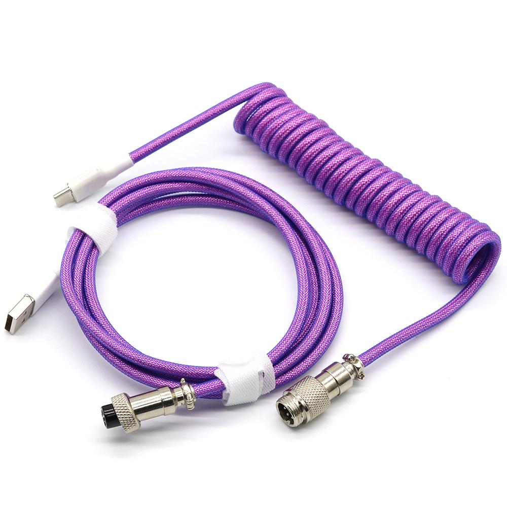 Механическая клавиатура Авиационный штекер Спиральный USB Type-C кабель Металлический пилотный разъем Игровой GX16 USB кабель для клавиатуры Аксессуары для клавиатуры