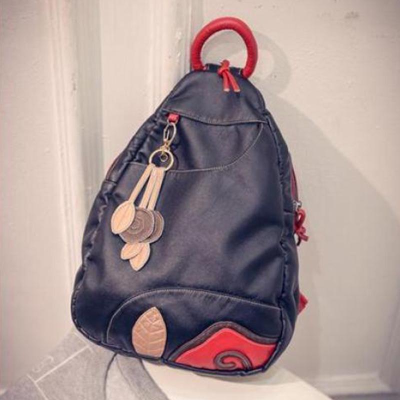 Винтажная сумка через плечо с вышивкой листьев, многофункциональный нагрудный женский кожаный рюкзак