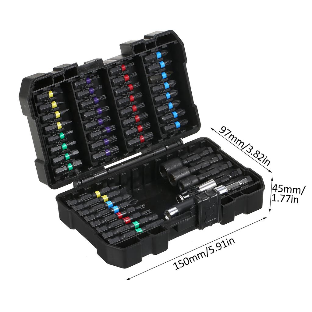 45 шт., набор сверл, набор отверток, набор ударных отверток для дерева, металла, стали и безопасности