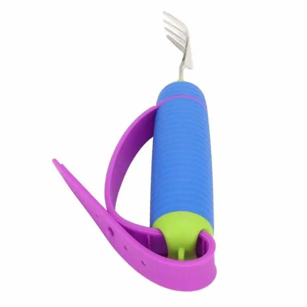 2Pcs/Set Adjustable Adaptive Spoon Fork Nonslip Food Aid Spoon Disabled Feeding