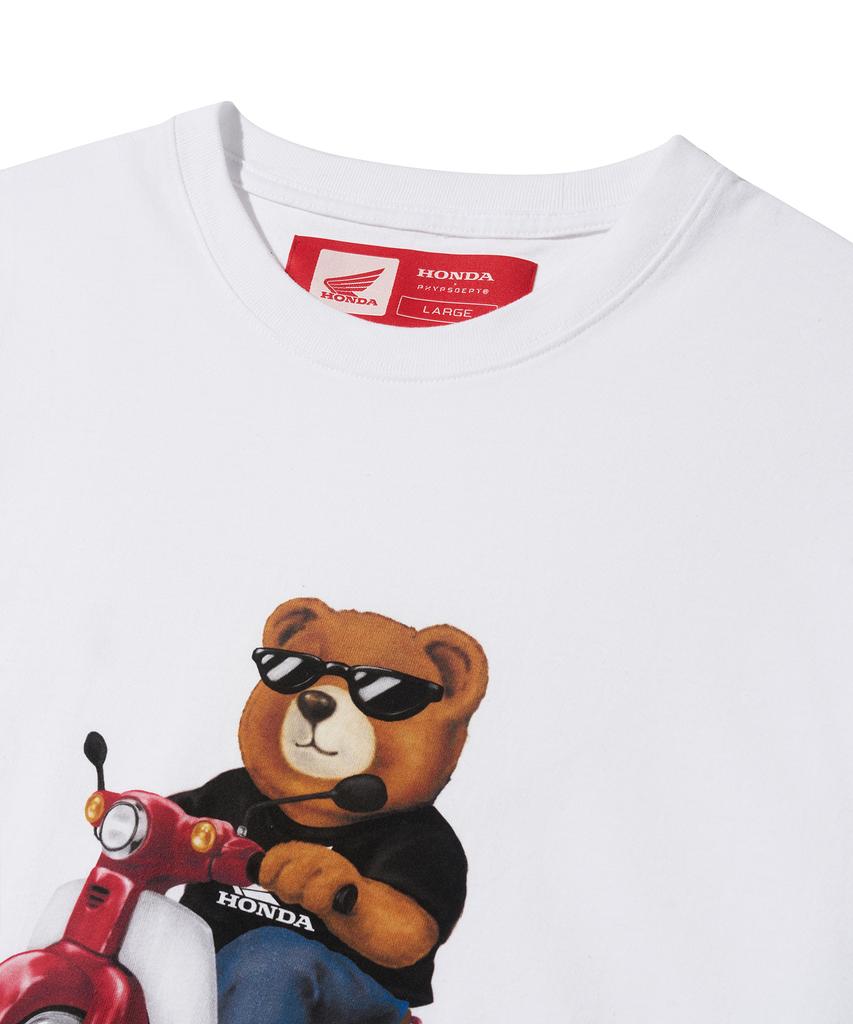 PHYPS MOTORCYCLE Honda Bear T-Shirt White