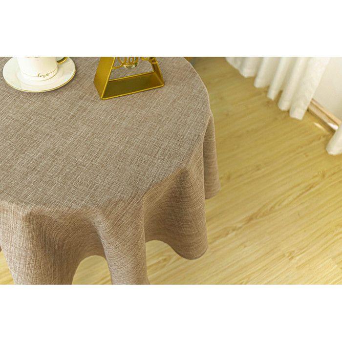 Nappe antitache unie ronde Taupe 160 cm