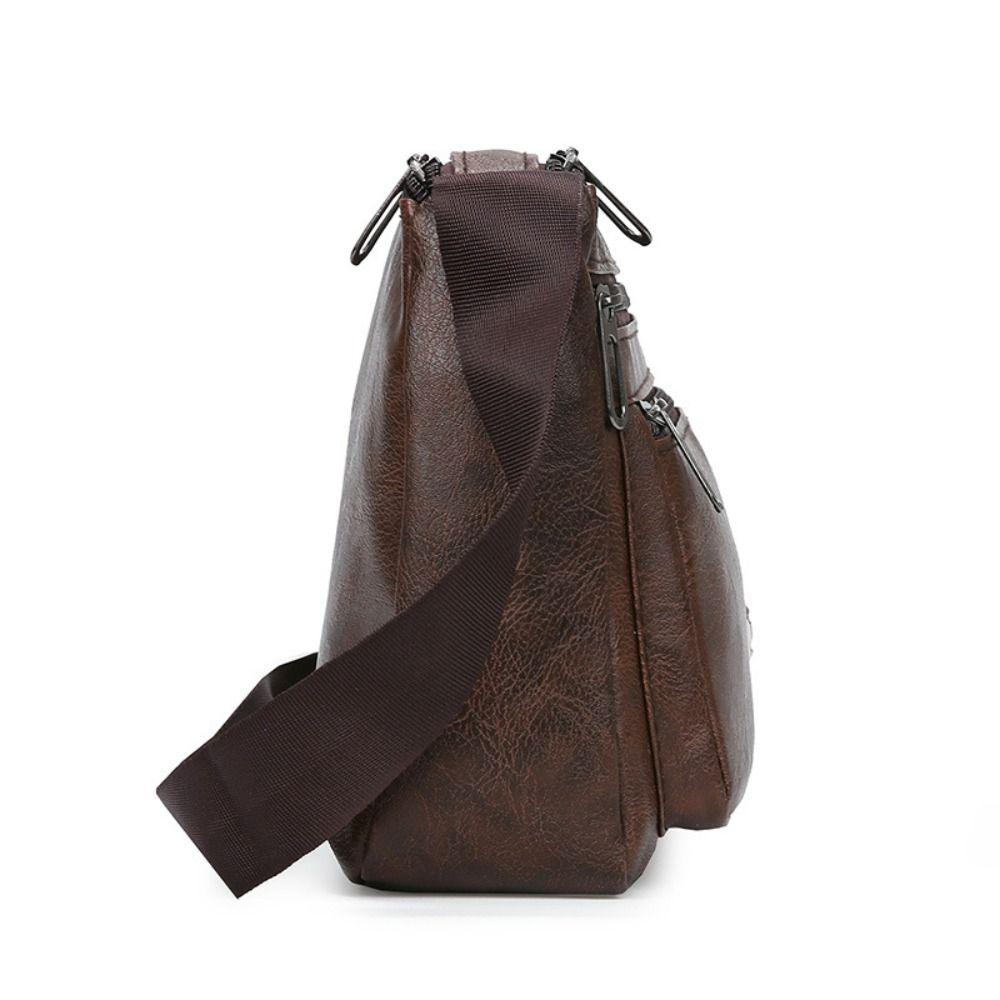 PU Leather Shoulder Bag Large Capacity Business Man Messenger Bag New Men's Crossbody Bag