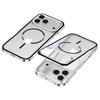 For iPhone 17 Pro Case Compatible with MagSafe Aluminium Alloy PC Matte Phone Cover Pop-Up Snap Lock