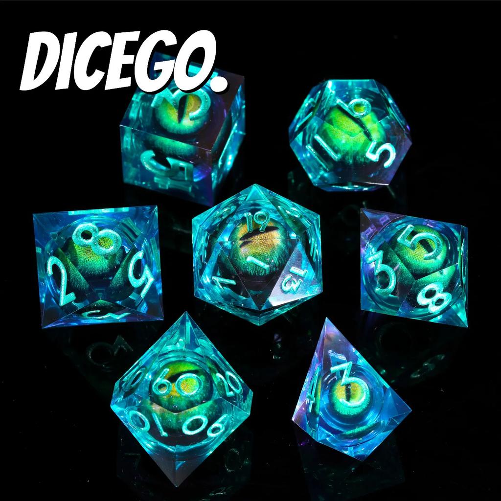 Pointed Resin Longan Movable Baldur's Gate Dice Set Dungeons & Dragons Board Game DND Cthulhu Running Group