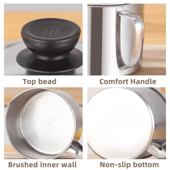 Контейнер-кувшин из нержавеющей стали для масла с фильтром, банка для хранения кулинарного масла, кухонный гаджет для хранения и фильтрации кулинарного масла