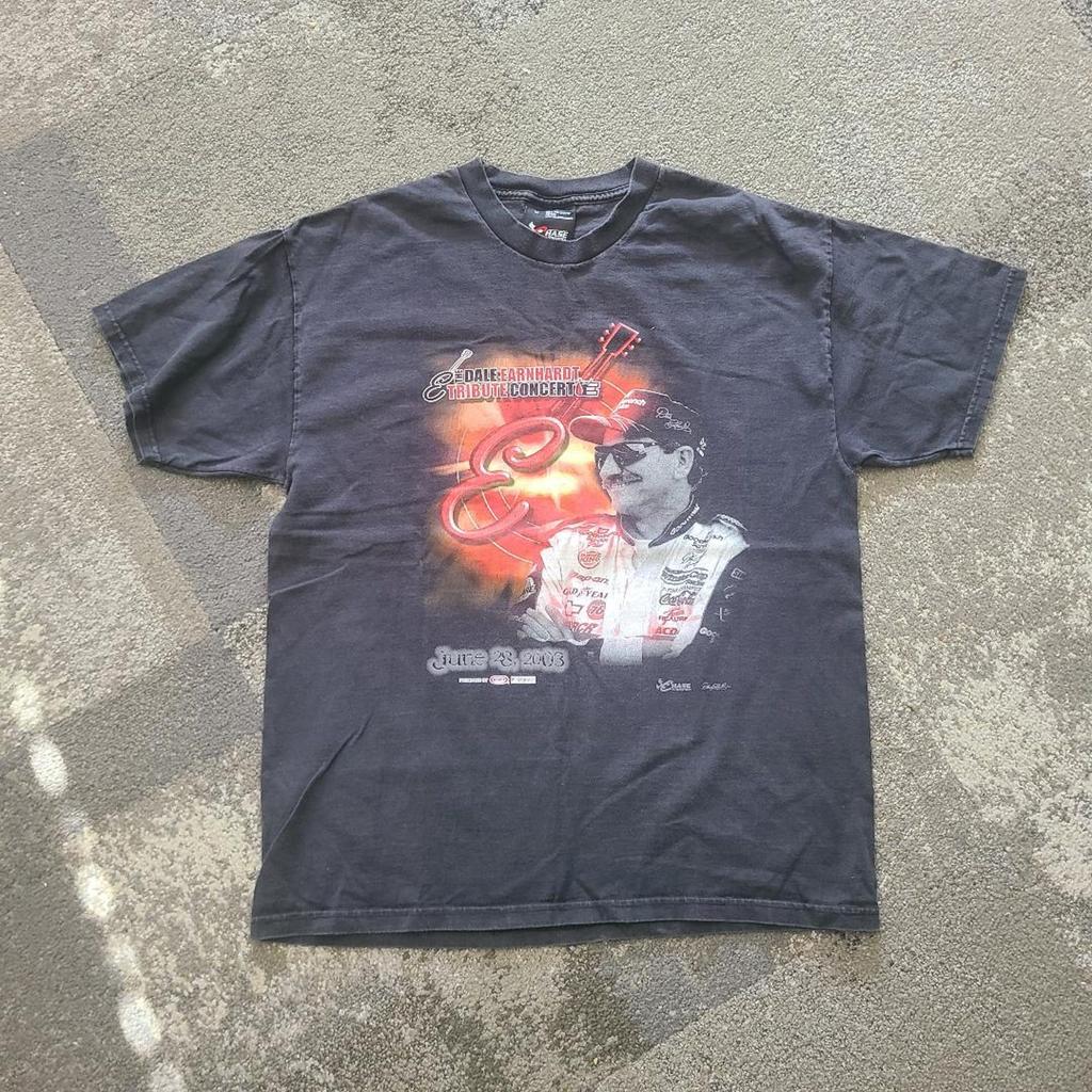 Dale Earnhardt Tribute Concert Tee - 2003 Chase Racing Faded Black T Shirt Med
