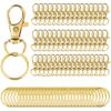 50 Swivel Snap Hooks + 50 Key Rings Keychain Set Lobster Clasp Backpack Toy Pendant Decoration Key Ring Pet Rope Buckle Set