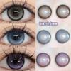 Mill Creek 2Pcs Colored Contact Lenses Circular Diameter 14.5mm Myopia  Pupils Blue Gray Eyes Large Diameter Makeup Purple Lens