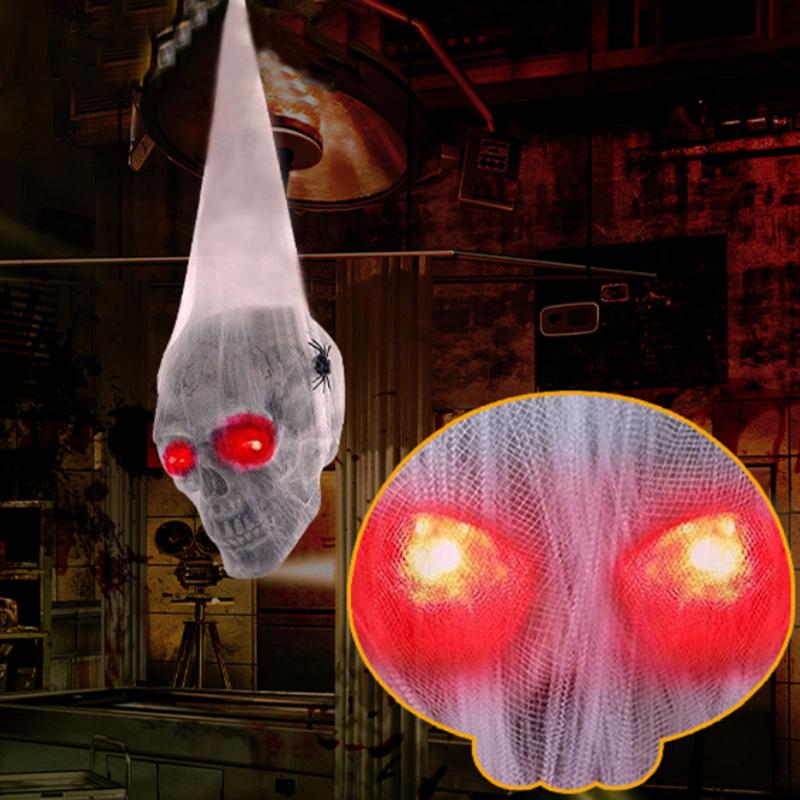 Хэллоуин ужас светящийся звукоуправляемый паук хлопковый череп реквизит призрачный дом секретная комната украшение двора декор