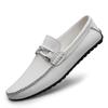Plus Size 45 46 Genuine Leather Loafers Men Casual Shoes White Slip-On Men's Flats Moccasins Male Footwear Zapatos De Hombre