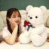 45/35/23cm Kawaii Teddy Bear with Roses Plush Toy Soft Bear Stuffed Doll Romantic Gift for Lover Home Decor Valentine's Day Gifts for Girls