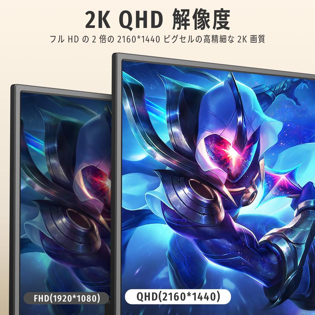 MAGICRAVEN Mobile Monitor 14 Inch 2K Resolution Display Portable Screen Ratio IPS Panel 2160x1440P Gaming Monitor Brightness Supports HDR Mode Ultra