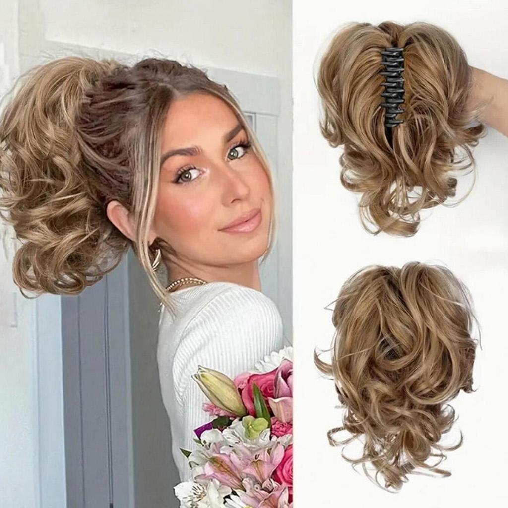 Накладной хвостик с зажимом для волос в виде конского хвоста, натуральный волнистый синтетический шиньон для женщин на каждый день