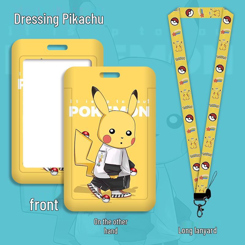 Cartoon Lanyard ID Holder for Students: School, Bus, Meal, or Work Badge