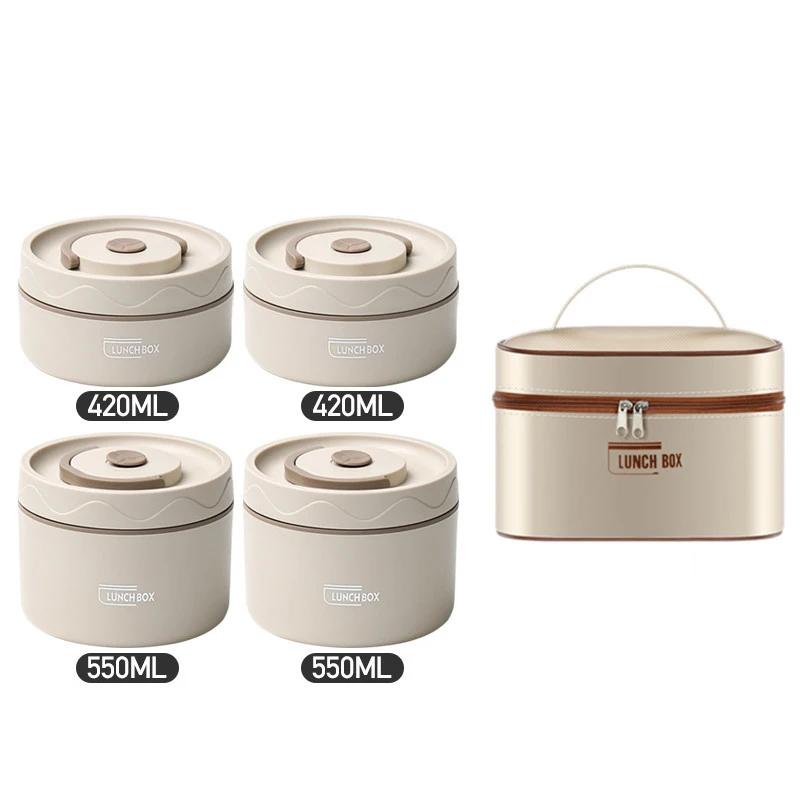 Ланч-бокс для микроволновой печи, портативный изолированный контейнер для ланча, набор штабелируемых контейнеров для бенто из нержавеющей стали, термос-контейнер, ланч-бокс, чехол для бенто
