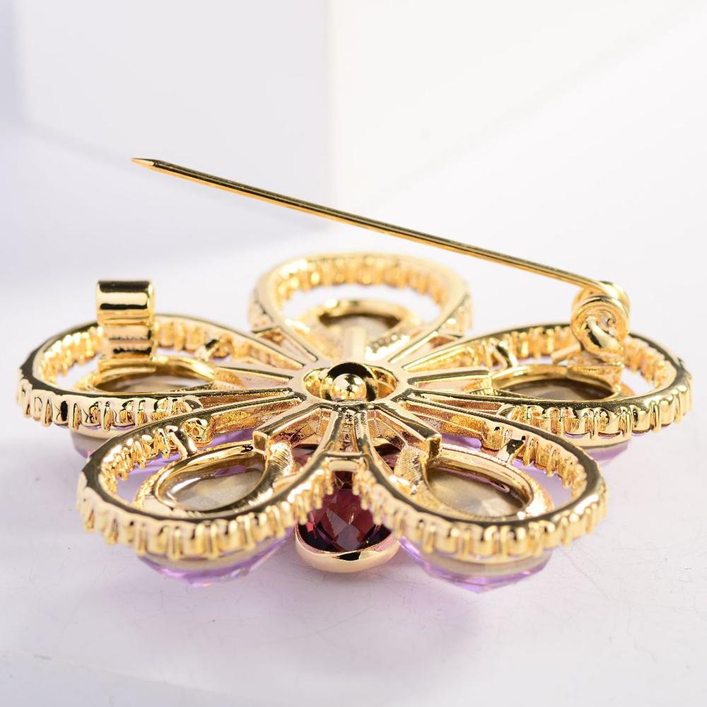 Flower Rhinestone Brooches Womens Fashion Crystal Brooch Pin Accessories Jewelry