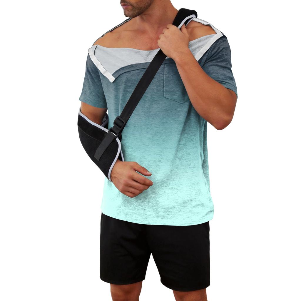 Men’s Recovery Shirt Pattern Full Opening Front Short Sleeve -Away Design for Use