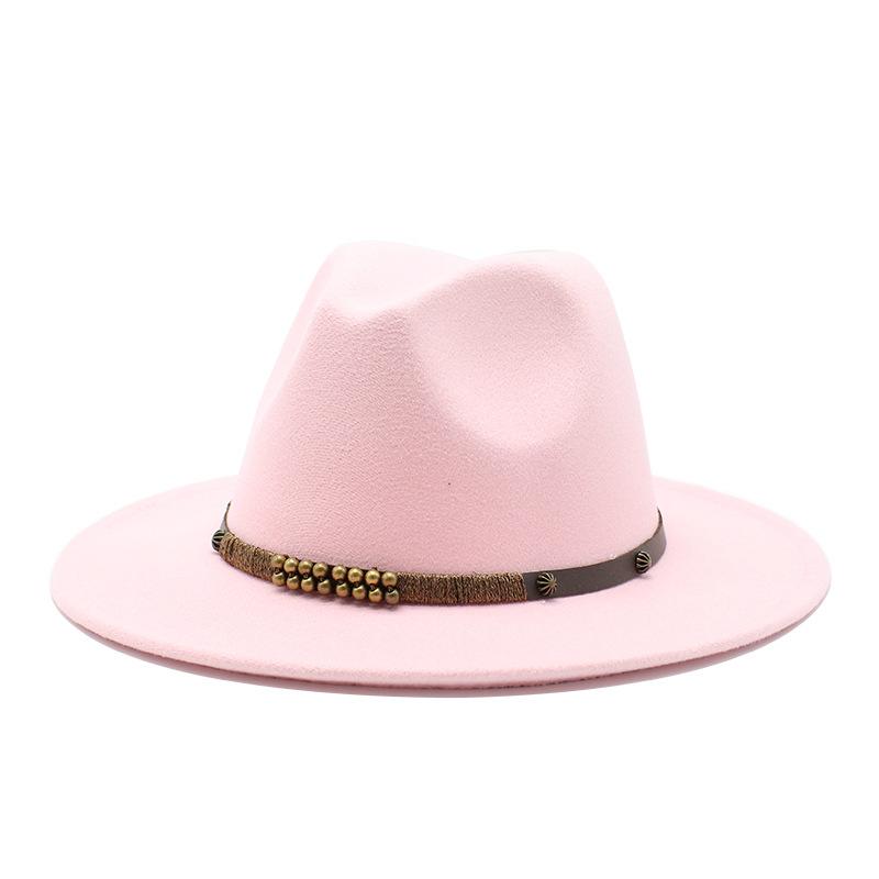 Шерстяная джазовая шляпа Британский стиль Мужская и женская Ретро Шляпа с плоской тульей Шляпа из шерстяного фетра Широкополая Цилиндр