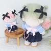 Blue Doll Clothes 10cm 20cm Miniature School Uniform Gift Bowknot  Headwear Set  Stuffed Doll