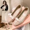 Sweet Bow Single Shoes Women's Spring and Autumn 2024 New French Small Fragrant Temperament with Skirt Thick Heel High Heels