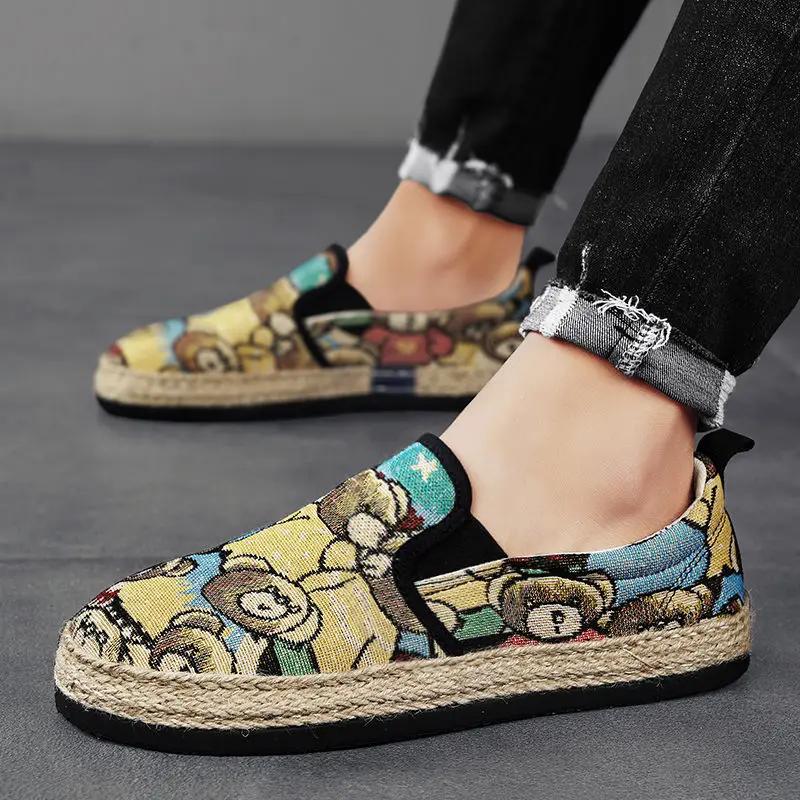 Эспадрильи Мужская обувь Мода 2024 Плоские кроссовки Дышащие Размер 45 Элегантная повседневная обувь для мужчин Корейский стиль Предложение Обувь 44