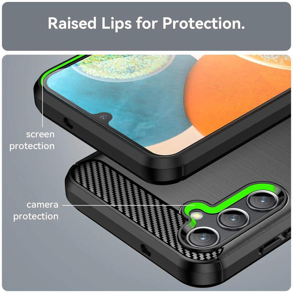 Чехол из ТПУ с текстурой из углеродного волокна для Samsung Galaxy A06 A55 A35 A25 A15 A05S M55 M15 M35 5G, противоударный защитный чехол Funda Shell