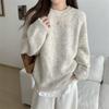 Women's Soft Glutinous Loose Knit Sweater - Autumn/Winter Korean Style, Round Neck Pullover