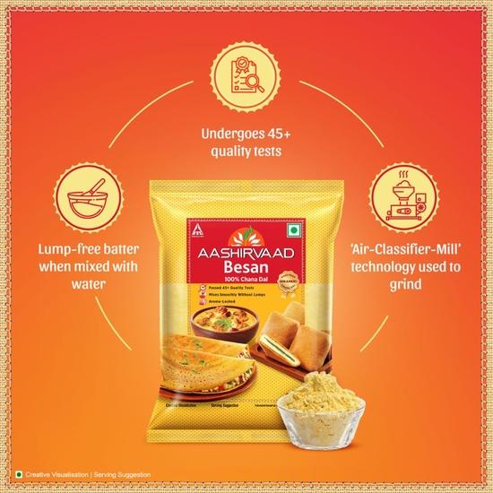 Aashirvaad, 100% Bikaneri Chana Dal Besan, 500 G