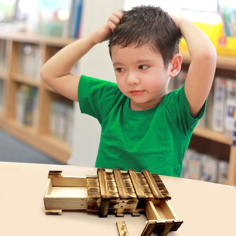 Забавная коробка-головоломка с секретным ящиком, деревянные игрушки-головоломки, новая винтажная коробка-головоломка