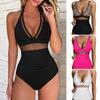 Women's Swimsuit Black Mesh Backless Sexy Bikini One-piece Swimsuit for Women Beachwear Bathing Suits