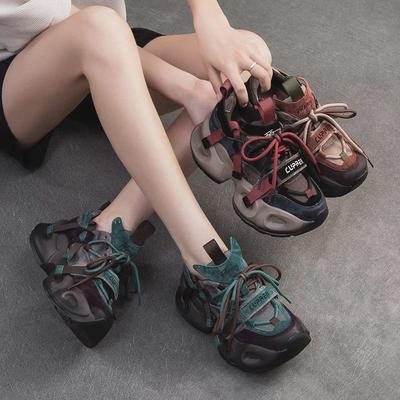 Shanghai Jiechu 2024 осень/зима женские туфли в спортивном стиле на платформе для пап: Красочная, увеличивающая рост, универсальная, повседневная обувь