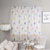 1 Pc No Drill Double Layer Curtain Cartoon Pattern with Rope Blackout Curtains Self-adhesive Bedroom Curtains Rental Housing