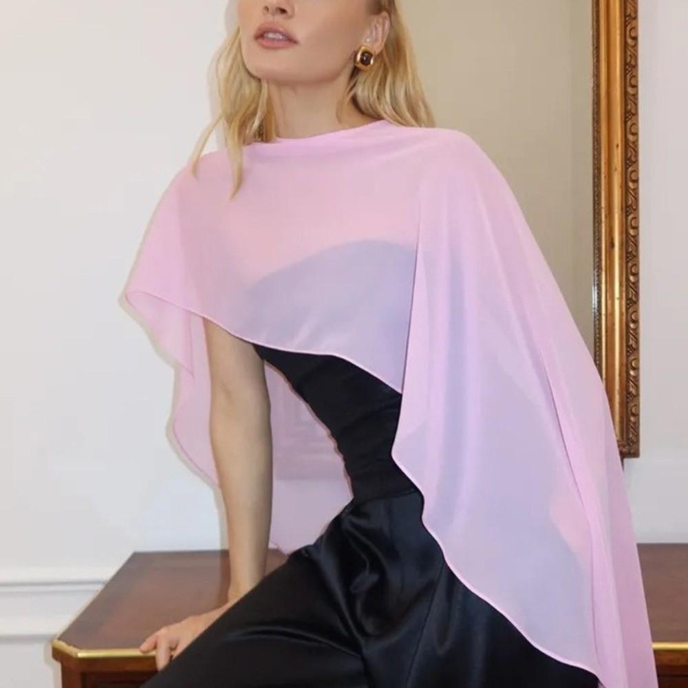 Elegant Sheer Shawl Top Loose Fit Chiffon Sunscreen Outerwear Chiffon Cover Up  Vacation