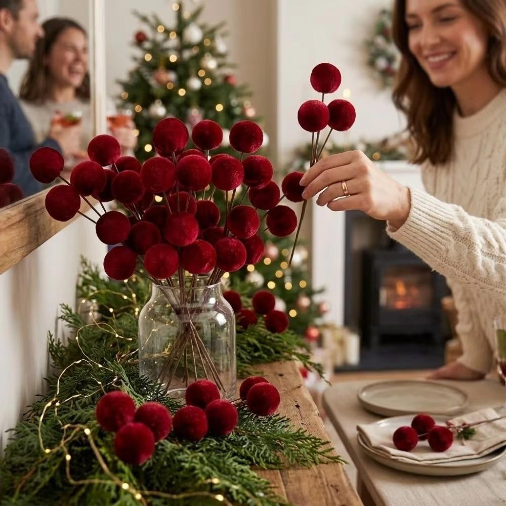 Velvet Material Foam Ball Ornaments Foam Core Hanging Ornaments New Year Decoration