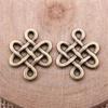 20 шт., китайский узел, счастливый узел, соединитель, подвески, ожерелье для женщин, античная бронза, цвет 17X14 мм