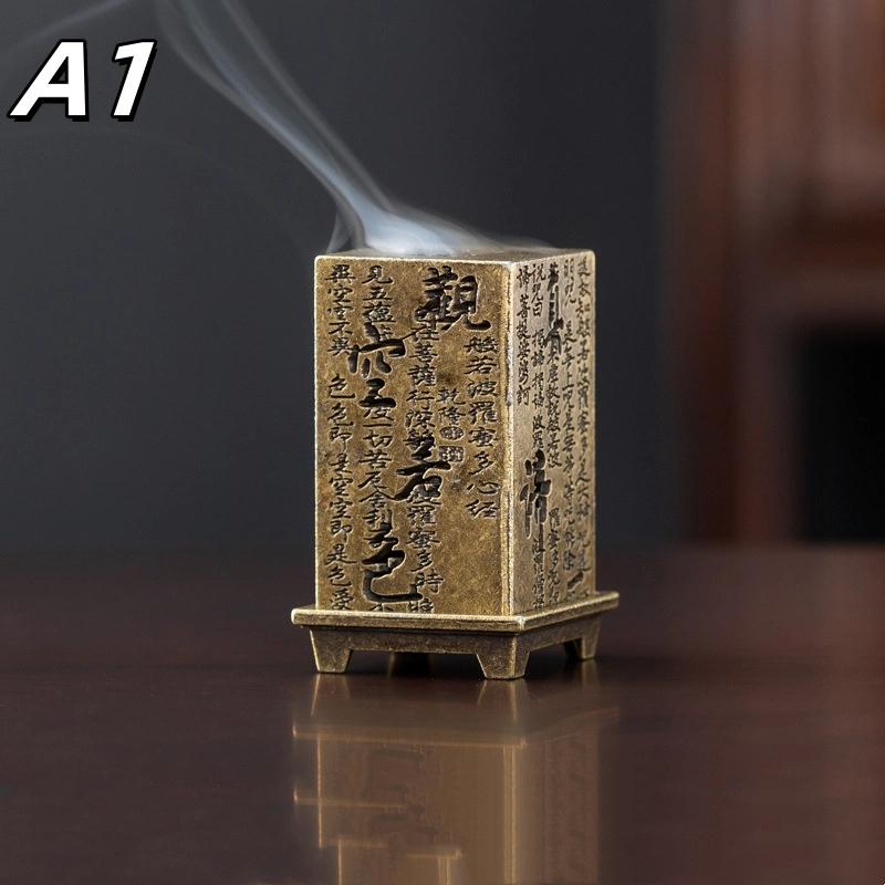 Alloy Censer Incense Holder Square Vertical Incense Burner Indoor Aromatherapy Home Ornament Chinese Incense Burners