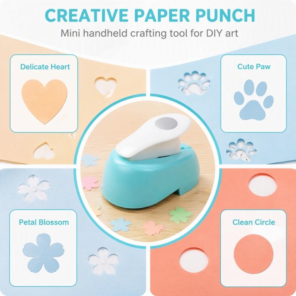 Plastic Craft Punch Mini Size Hole Punch Portable Paper Punch Paper Decor