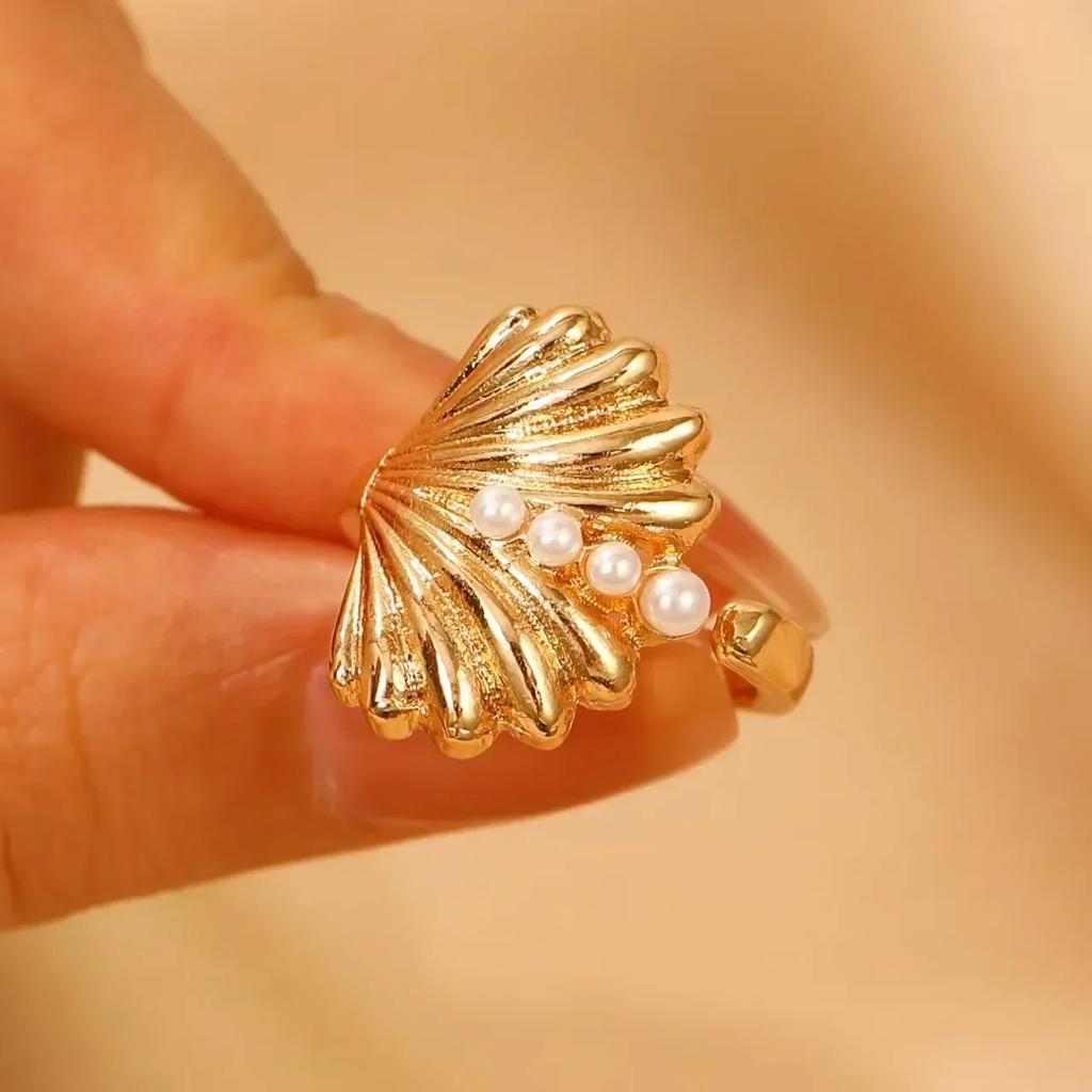 Милые Минималистичные Кольца с Жемчугом для Женщин Корейская Мода Неправильные Кольца на Палец с Жемчугом Новый Тренд Женские Украшения Подарки