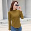 Spring and Winter Women's Blouse Half-high Neck Solid Color Fashion Casual Long-sleeved Tops Thickened Bottoming Shirt
