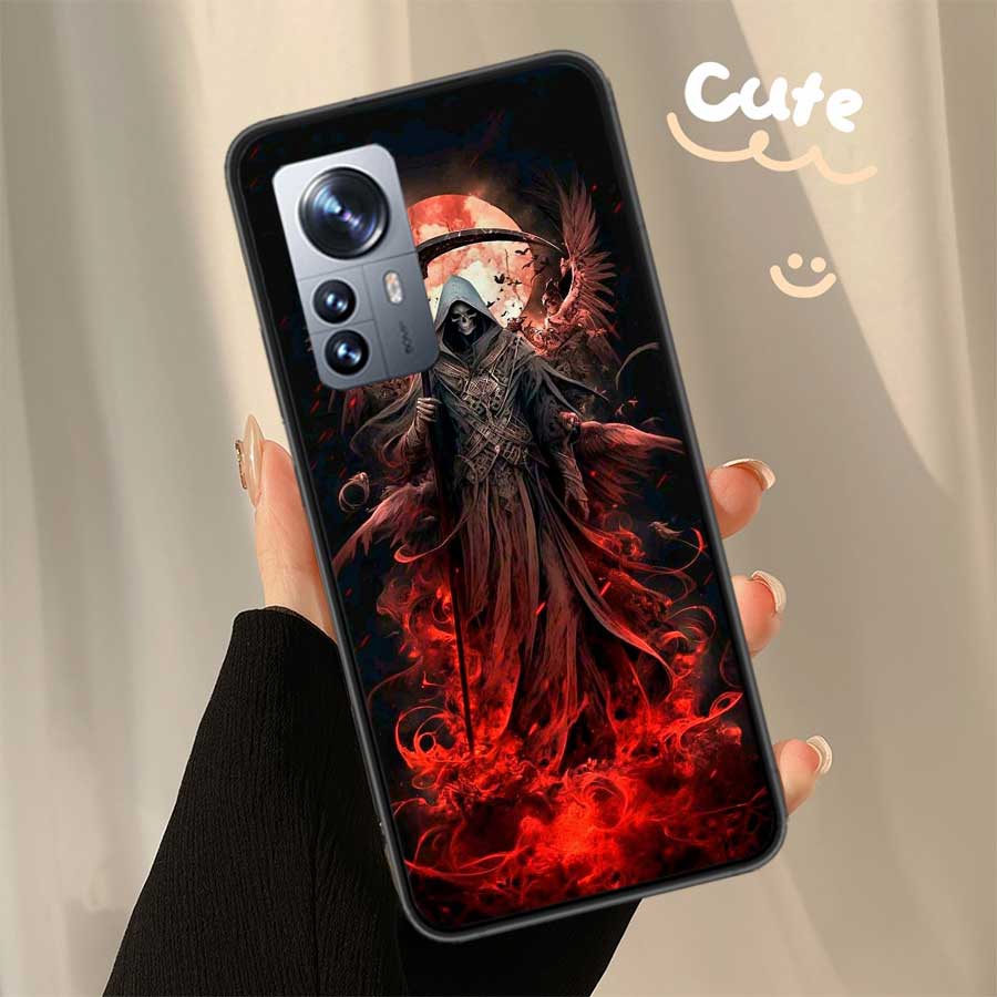 Чехол для телефона Смерть Жнец Череп для Xiaomi Poco X7 X6 X5 X4 X3 GT NFC M4 M5 Pro 5G M3 Mi F6 F5 F4 F3 F2 F1 Capa Coque TPU Cov